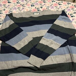 Striped Gray and Blue Men's Sweater